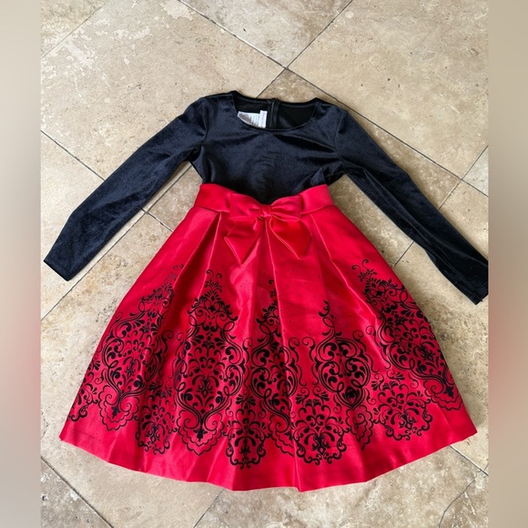 Bonnie Jean, little girl 6X red and black dress excellent condition - Picture 11 of 12